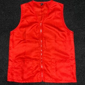 Red zip up vest w/ pockets